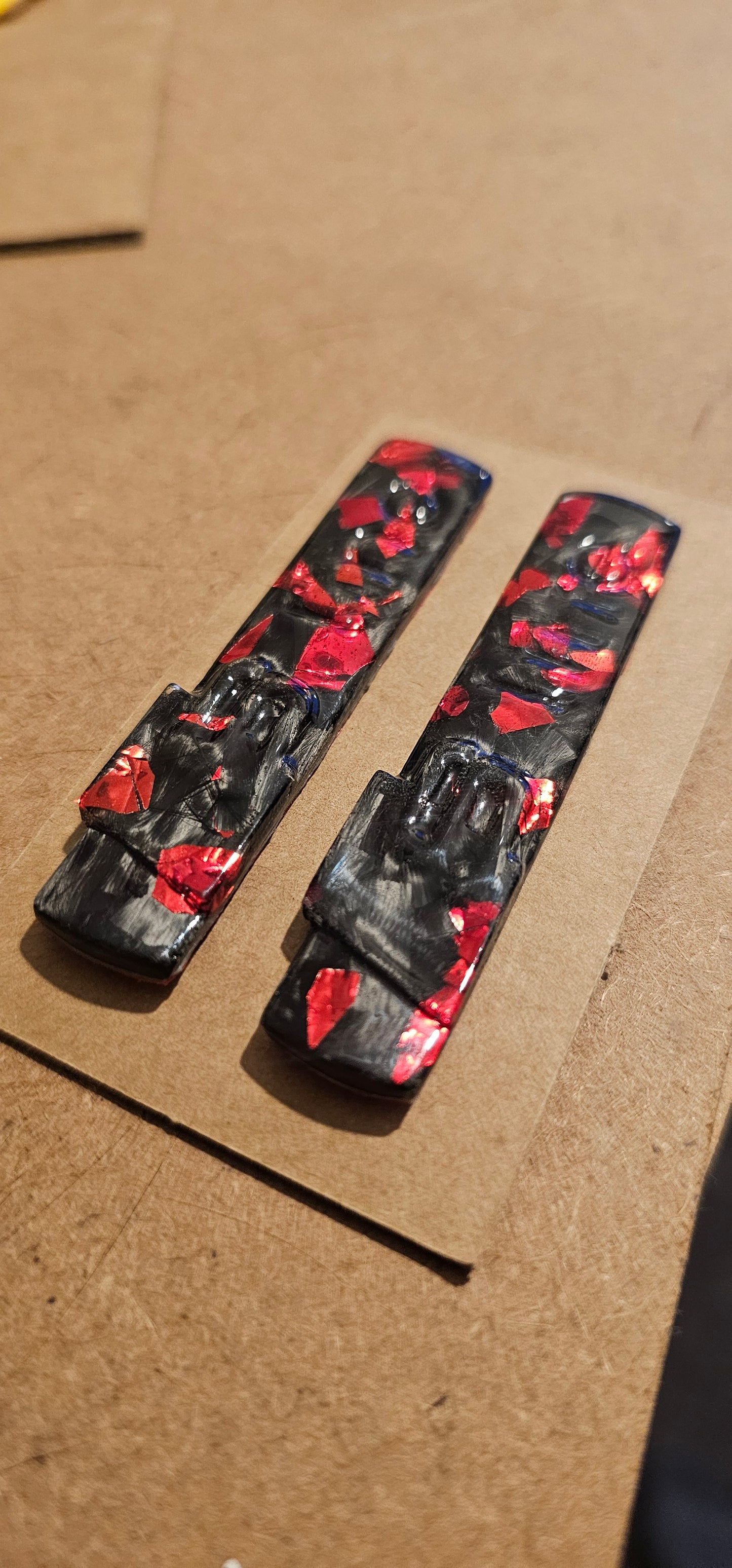 Genuine forged carbon fibre audi S line wing badge pair