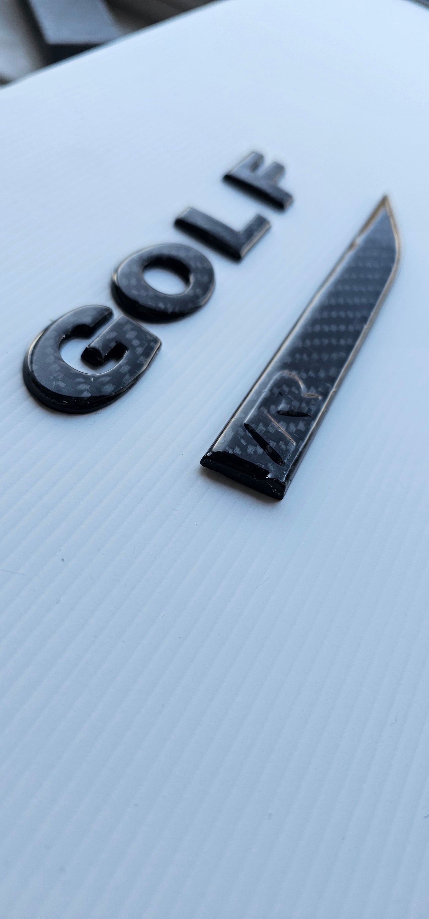 Carbon fiber Volkswagon GOLF badge set