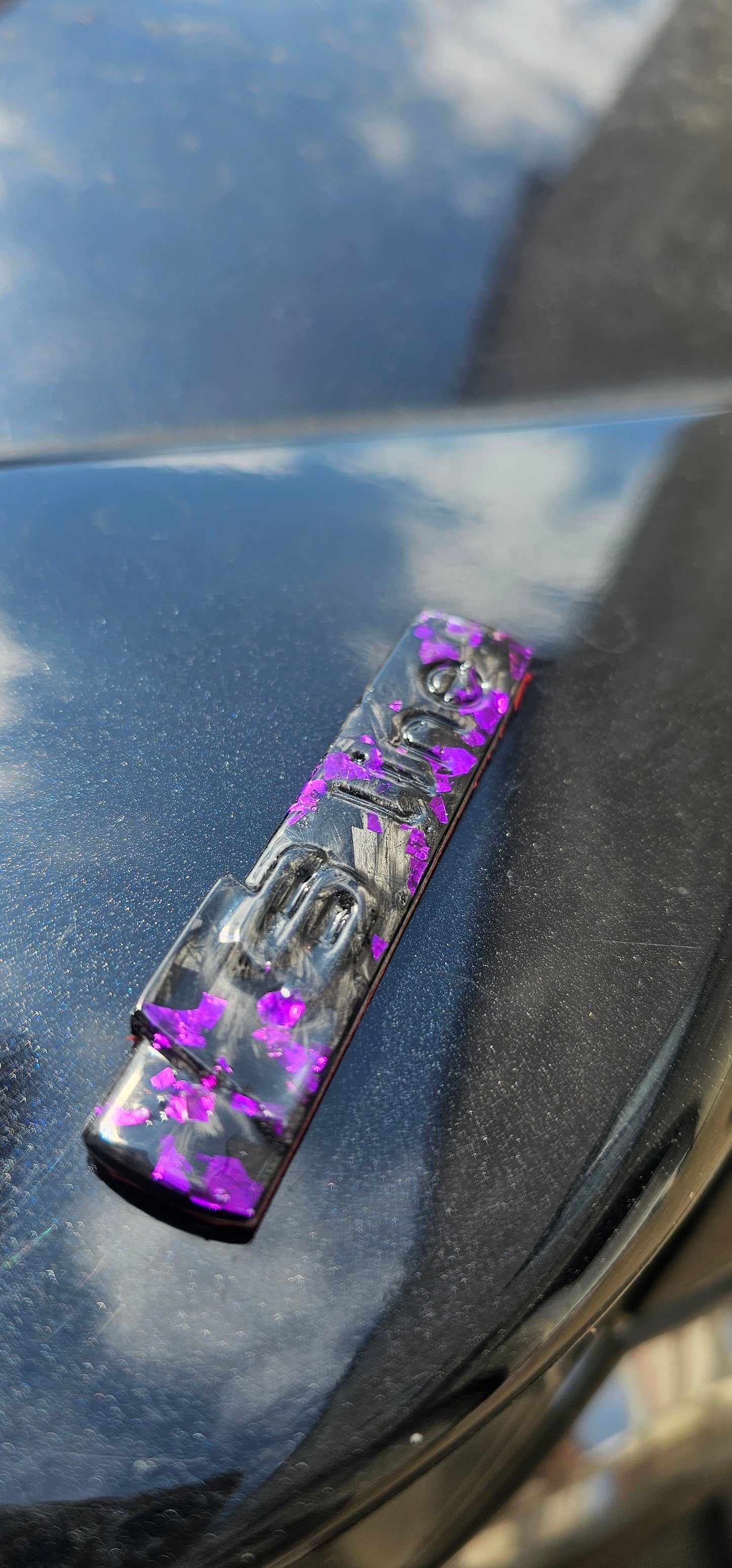 Genuine forged carbon fibre audi S line wing badge pair