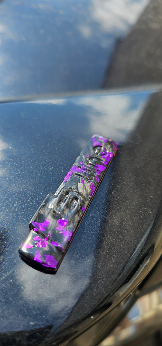 Genuine forged carbon fibre audi S line wing badge pair