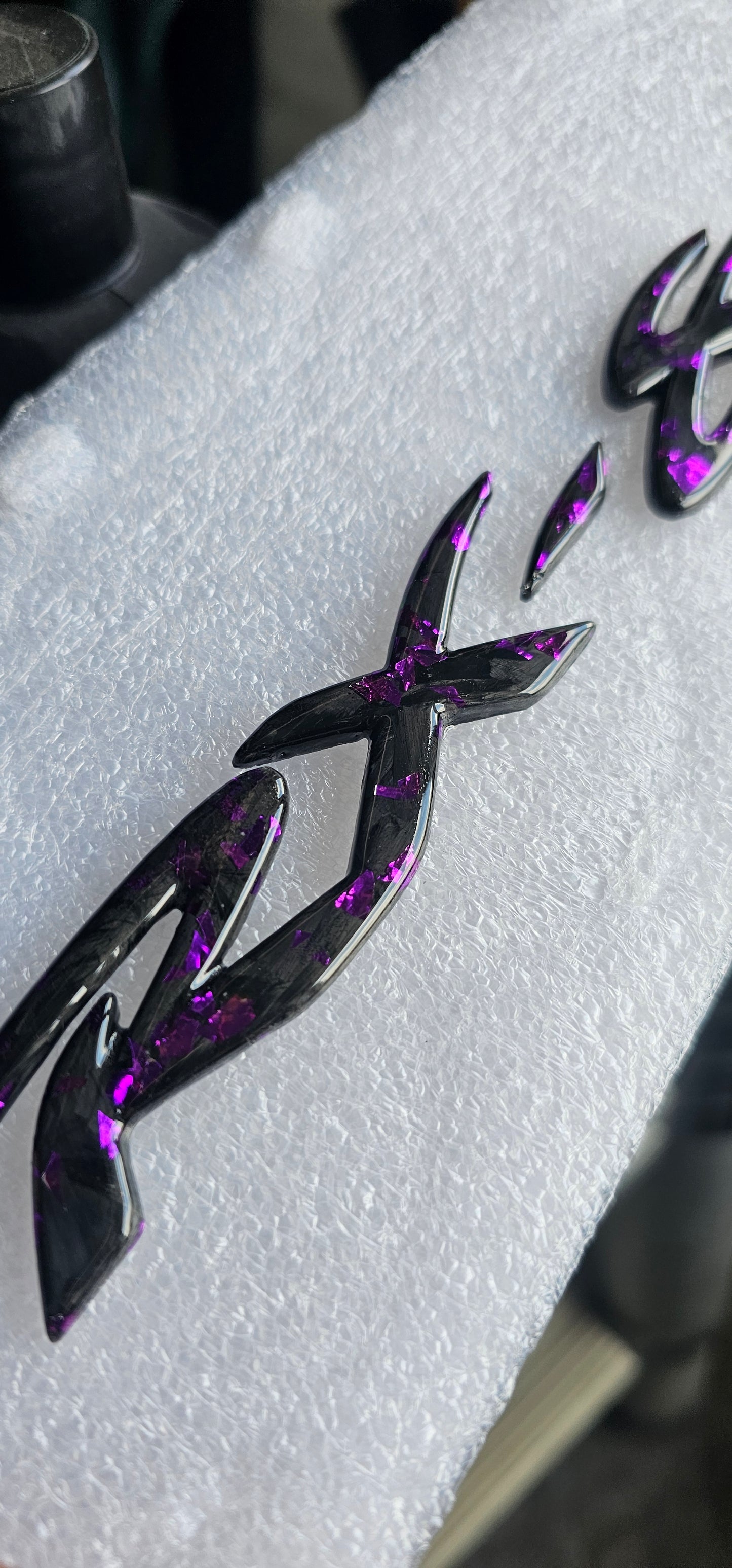 Forged carbon mazda RX-8 badge letters rear