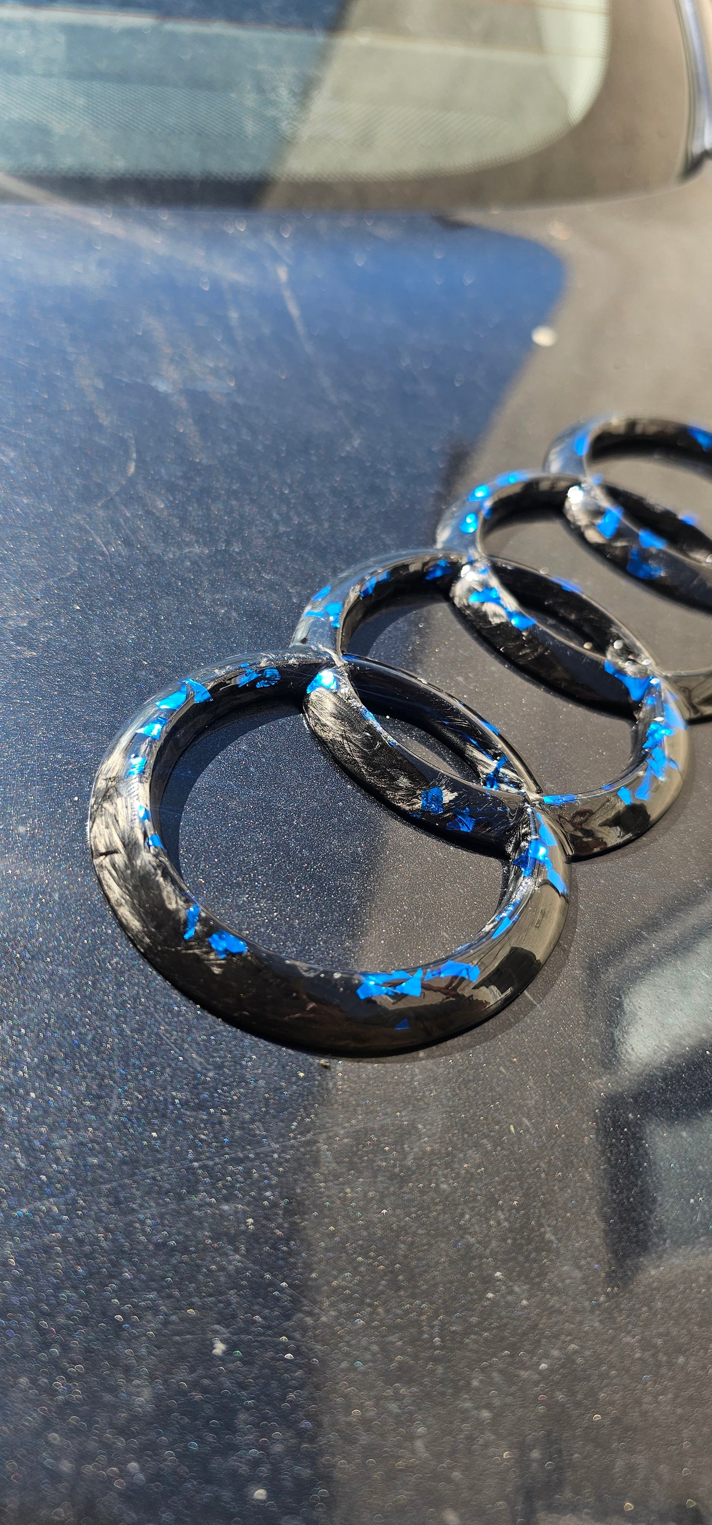 Genuine forged carbon fibre audi rear badge 202mm x 70mm