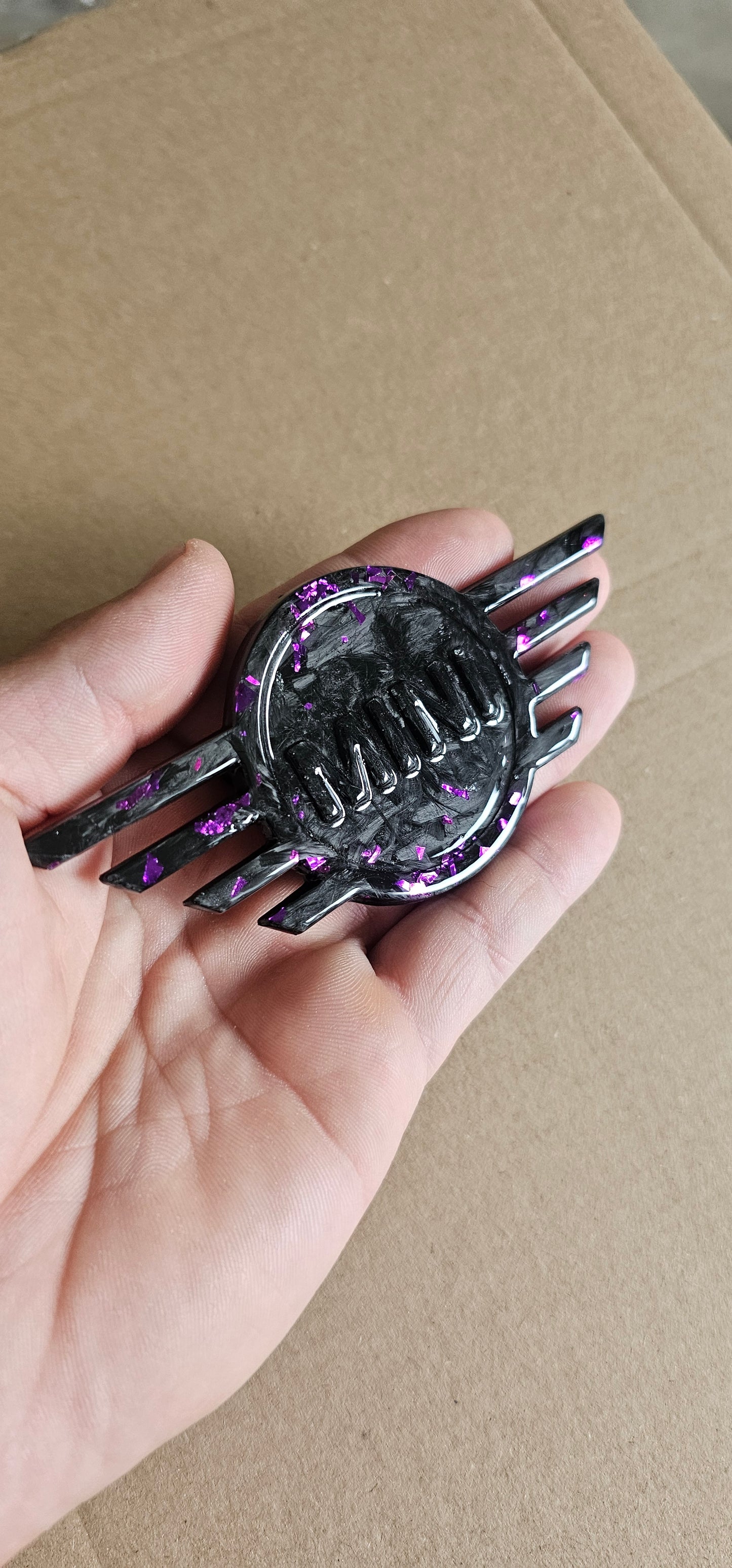 Forged carbon mini lci badge set