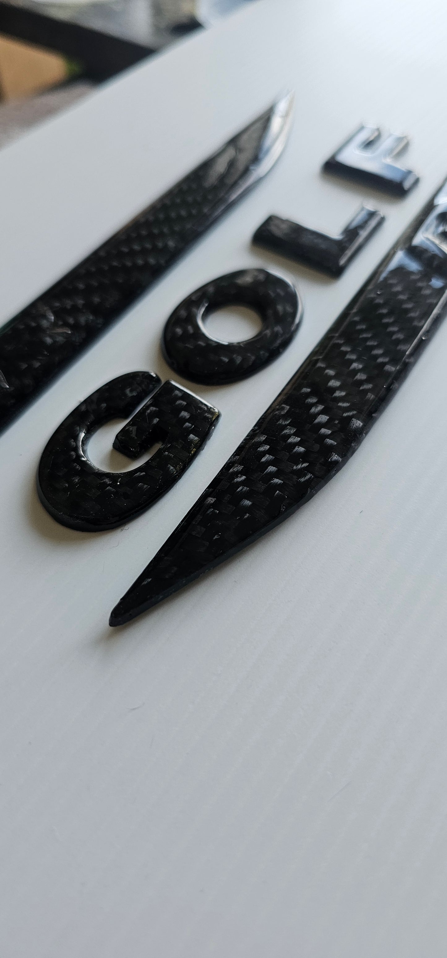 Carbon fiber Volkswagon GOLF badge set
