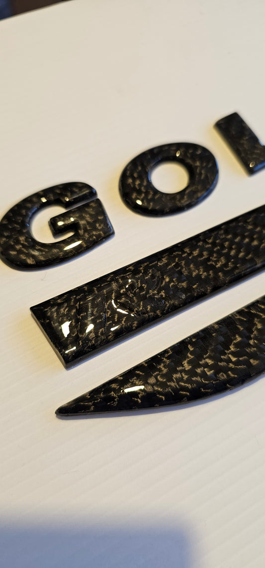 Carbon fiber Volkswagon GOLF badge set