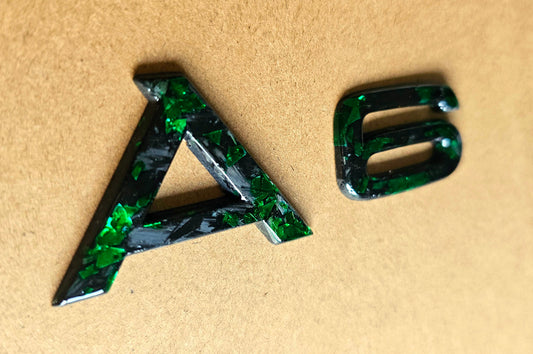 Forged carbon Audi A6 rear badge